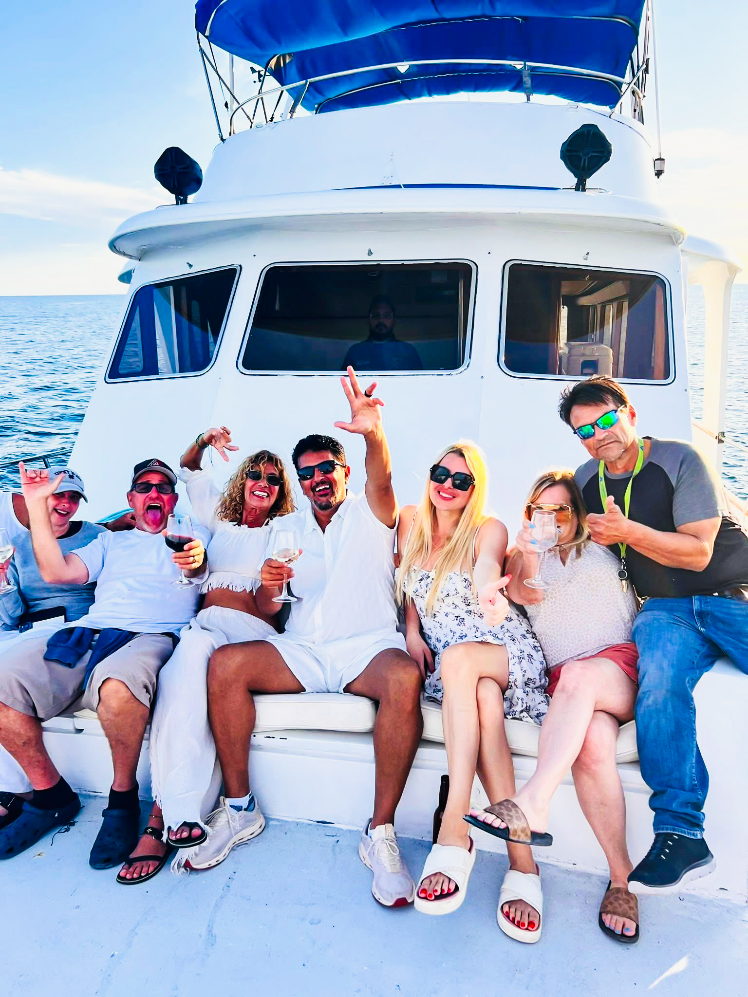 Guests celebrating together aboard Sea Señor