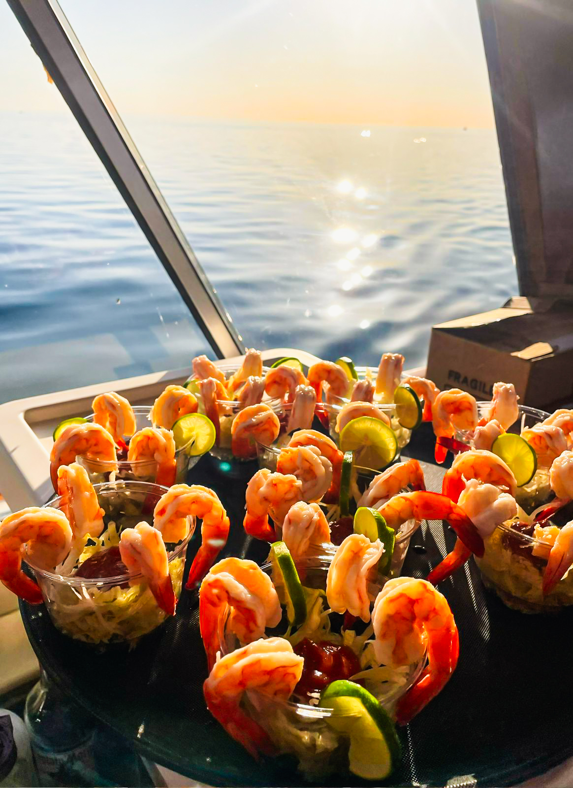 Shrimp cocktail served aboard Sea Señor
