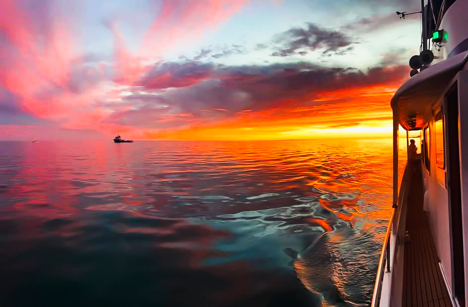 Brilliant sunset reflected across the Sea of Cortez beside Sea Señor